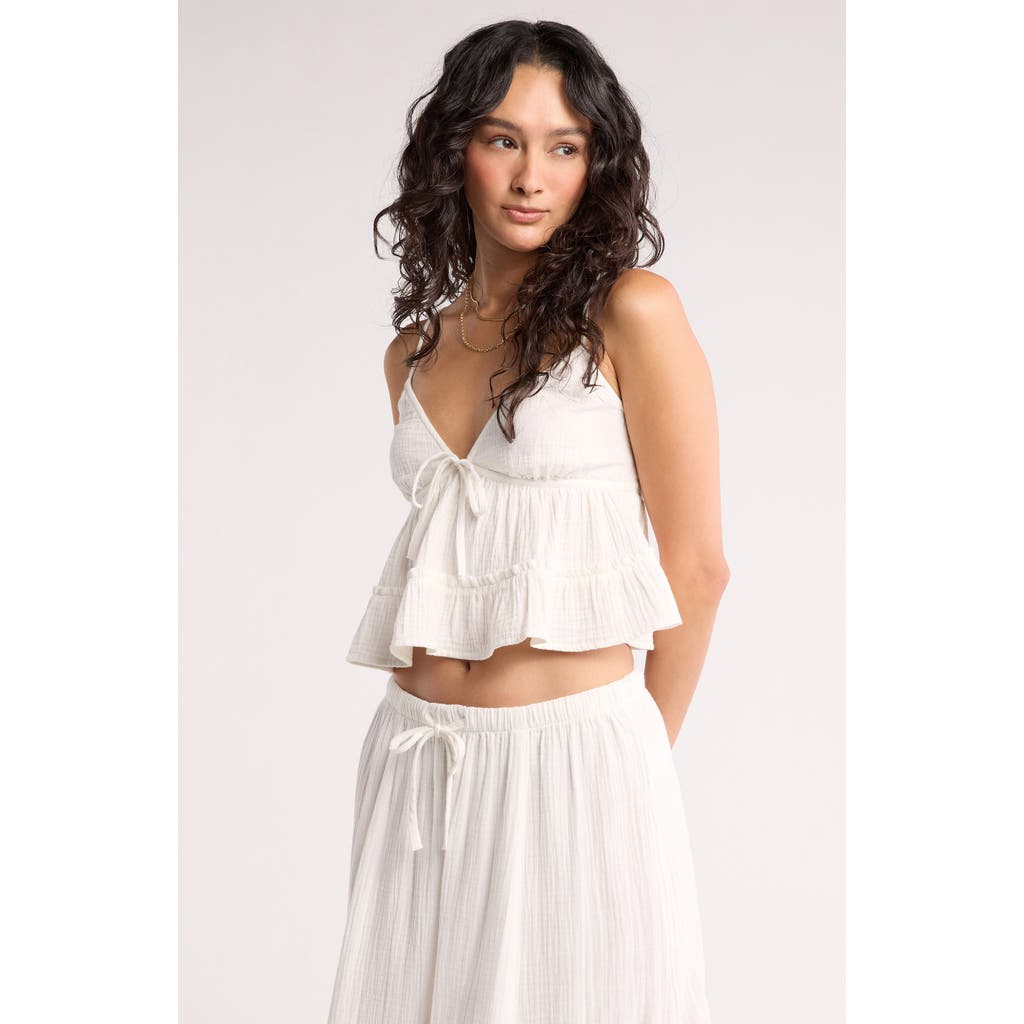 Abound Front Tie Gauze Cami In White