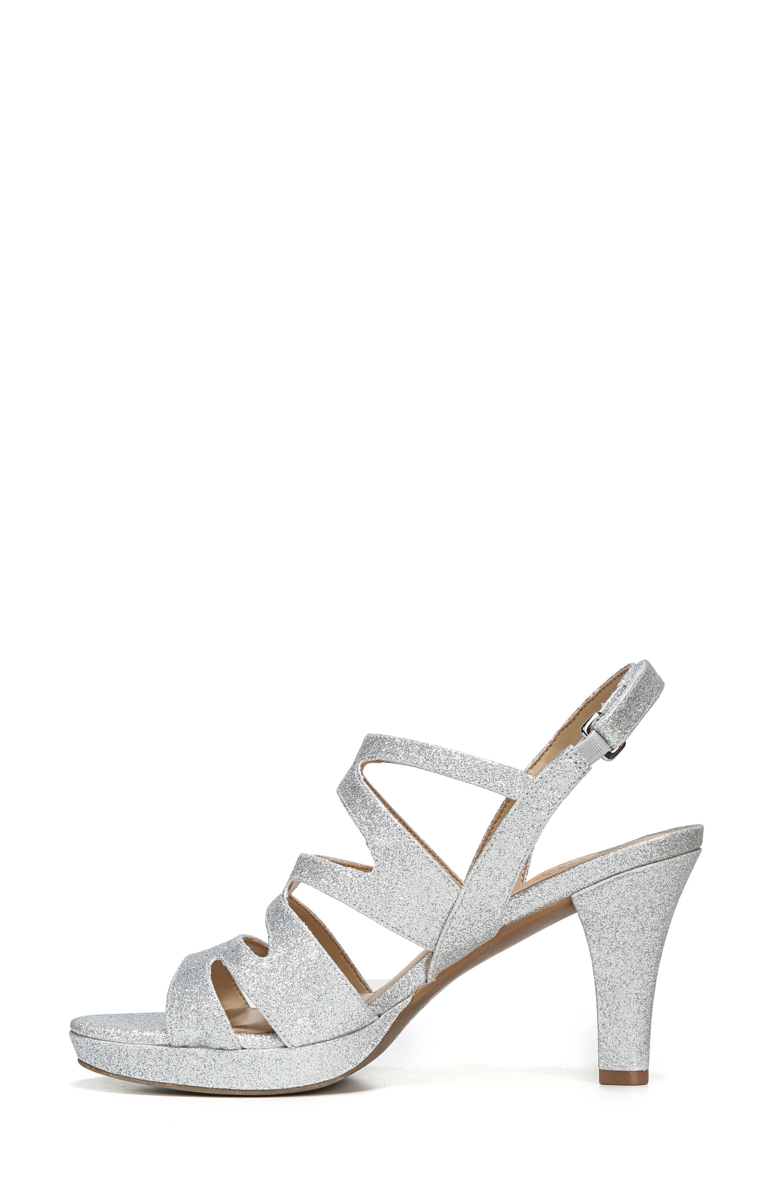 'Pressley' Slingback Platform Sandal, Alternate, color, SILVER GLITTER FAUX LEATHER
