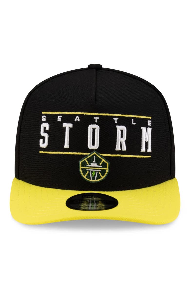 New Era Unisex New Era Black/Yellow Seattle Storm 2025 WNBA Draft A-Frame 9FIFTY Snapback Hat, Alternate, color, 
