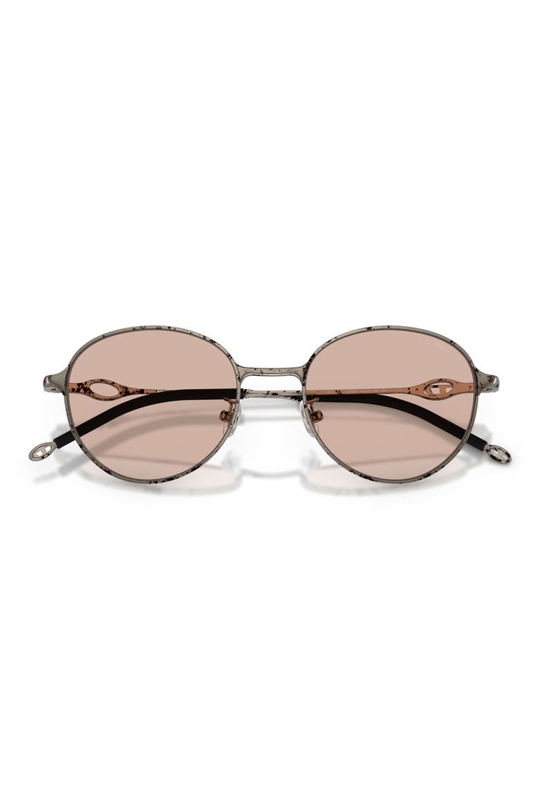 52mm Round Sunglasses, Alternate, color, PAPER TRANSFER SILVER / BROWN