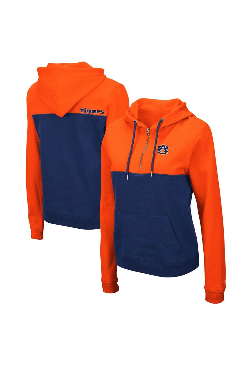 Women's Colosseum Orange/Navy Auburn Tigers Aidan Lightweight Half-Zip Hoodie, Alternate, color, Orange