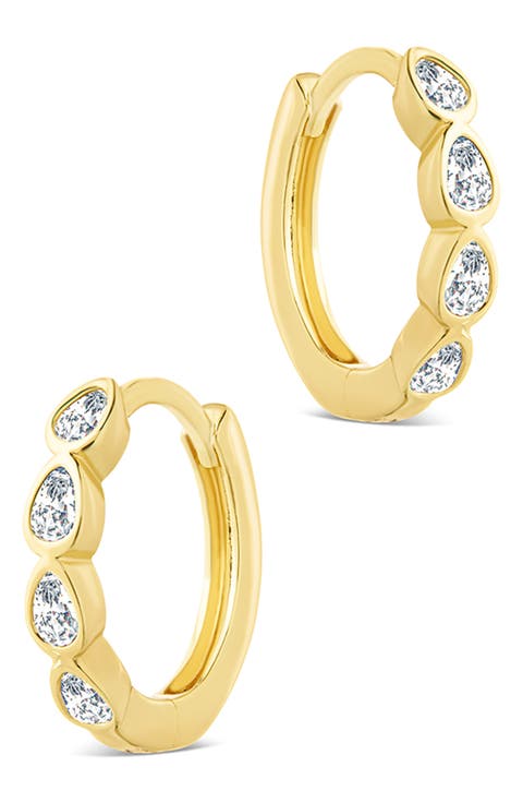 Irvette Bezel Set CZ Hoop Earrings