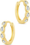 Sterling Forever Irvette Bezel Set CZ Hoop Earrings
