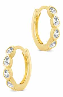 Sterling Forever Irvette Bezel Set CZ Hoop Earrings