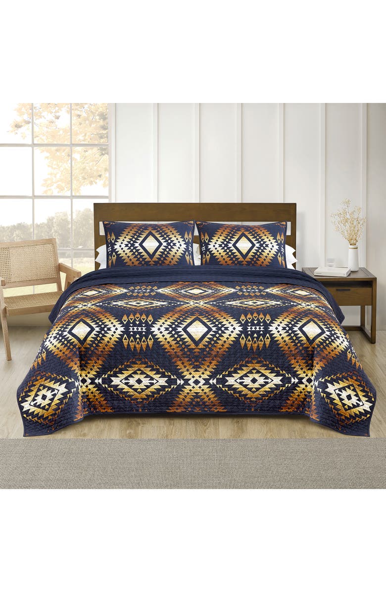 Pendleton Mission Trails Coverlet Set, Alternate, color, Sky Captain