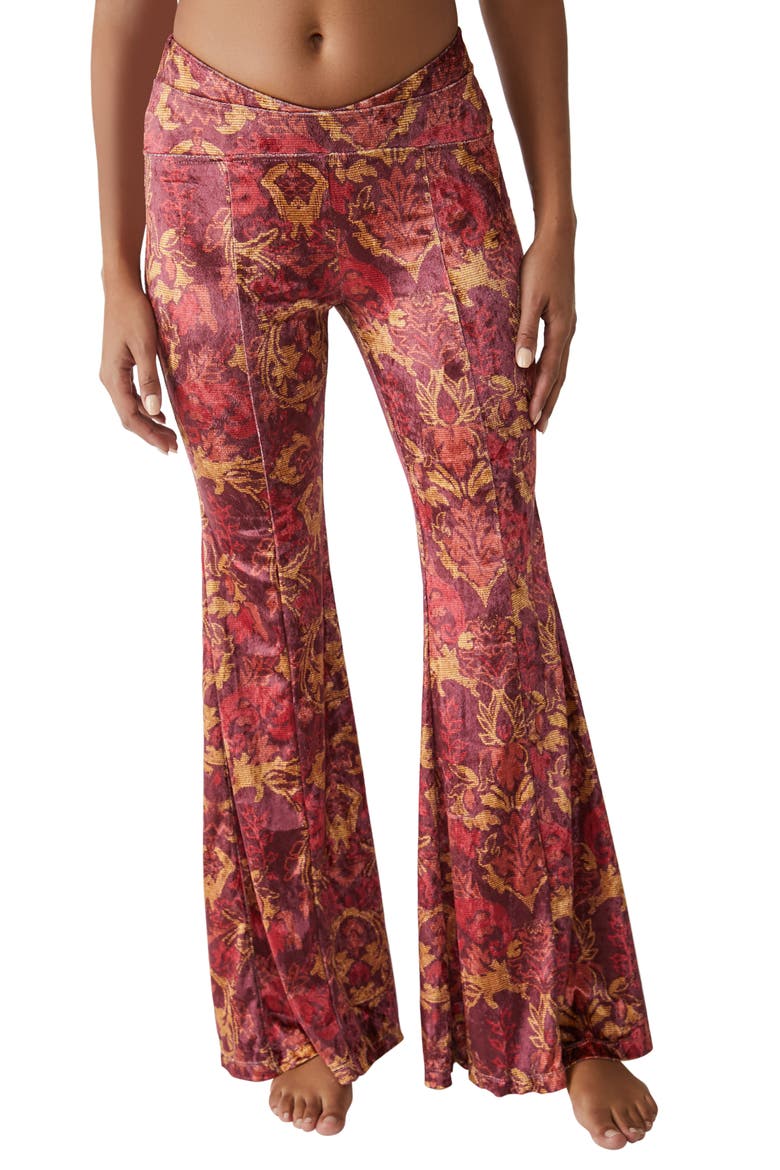 Hold Me Closer Flared Pants, Main, color, FLAME COMBO