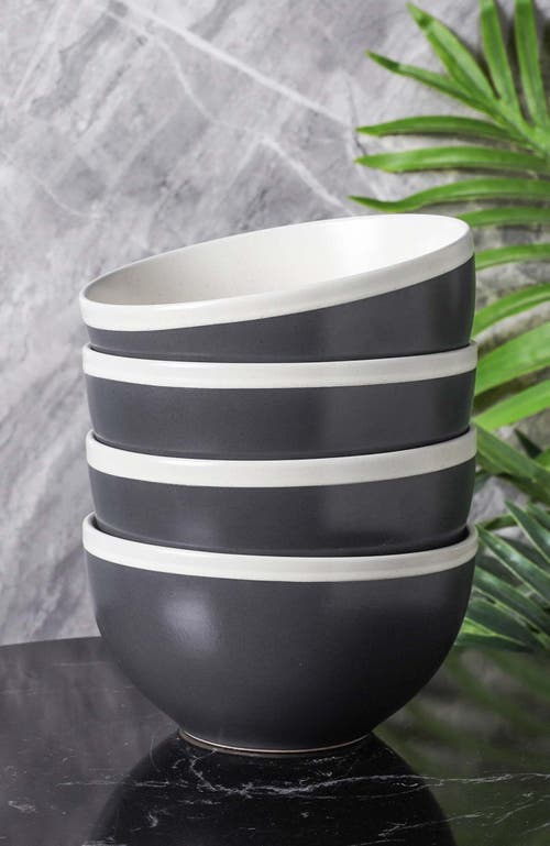 Stone Lain Serenity Stoneware 4-piece Bowl Set In Gray