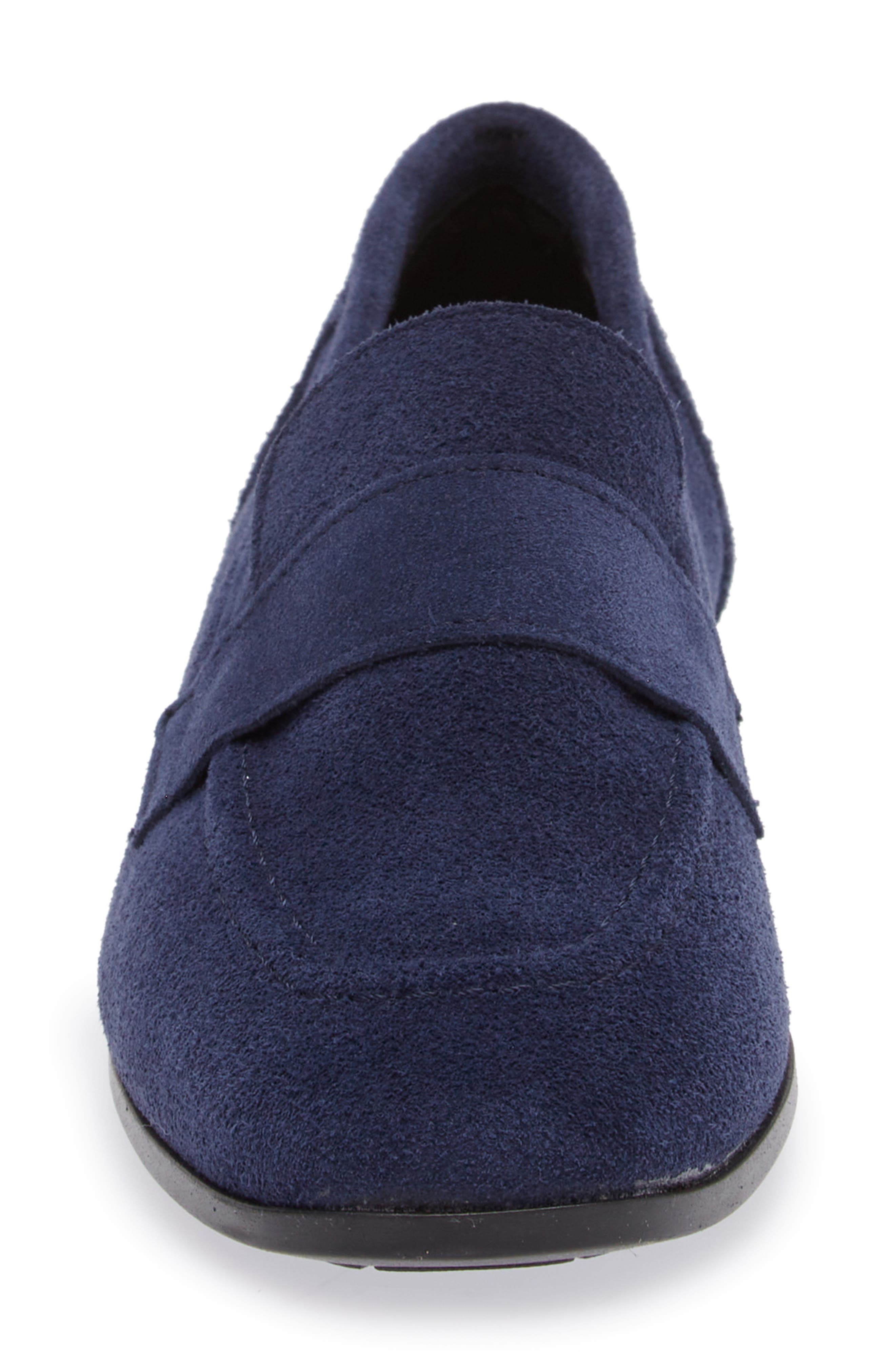 Ardelle Moc Toe Loafer, Alternate, color, NAVY SUEDE
