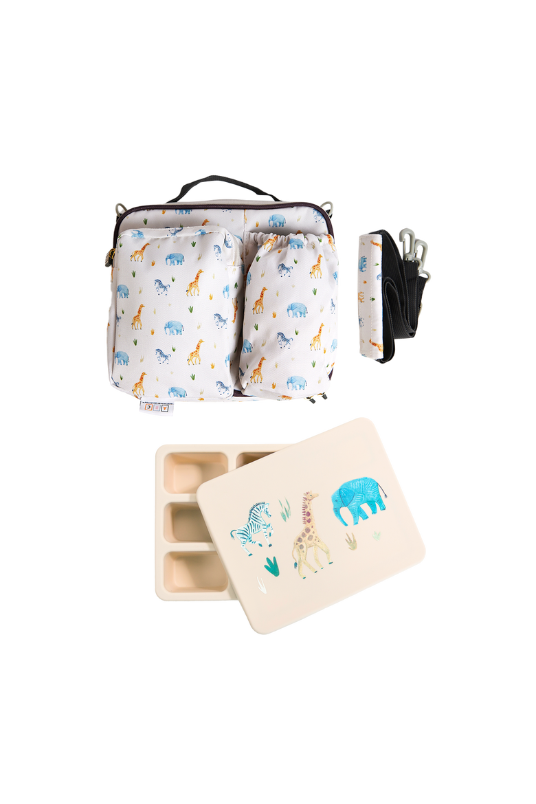 Bento Box and Lunch Bag Set, Alternate, color, Safari Warm Cream