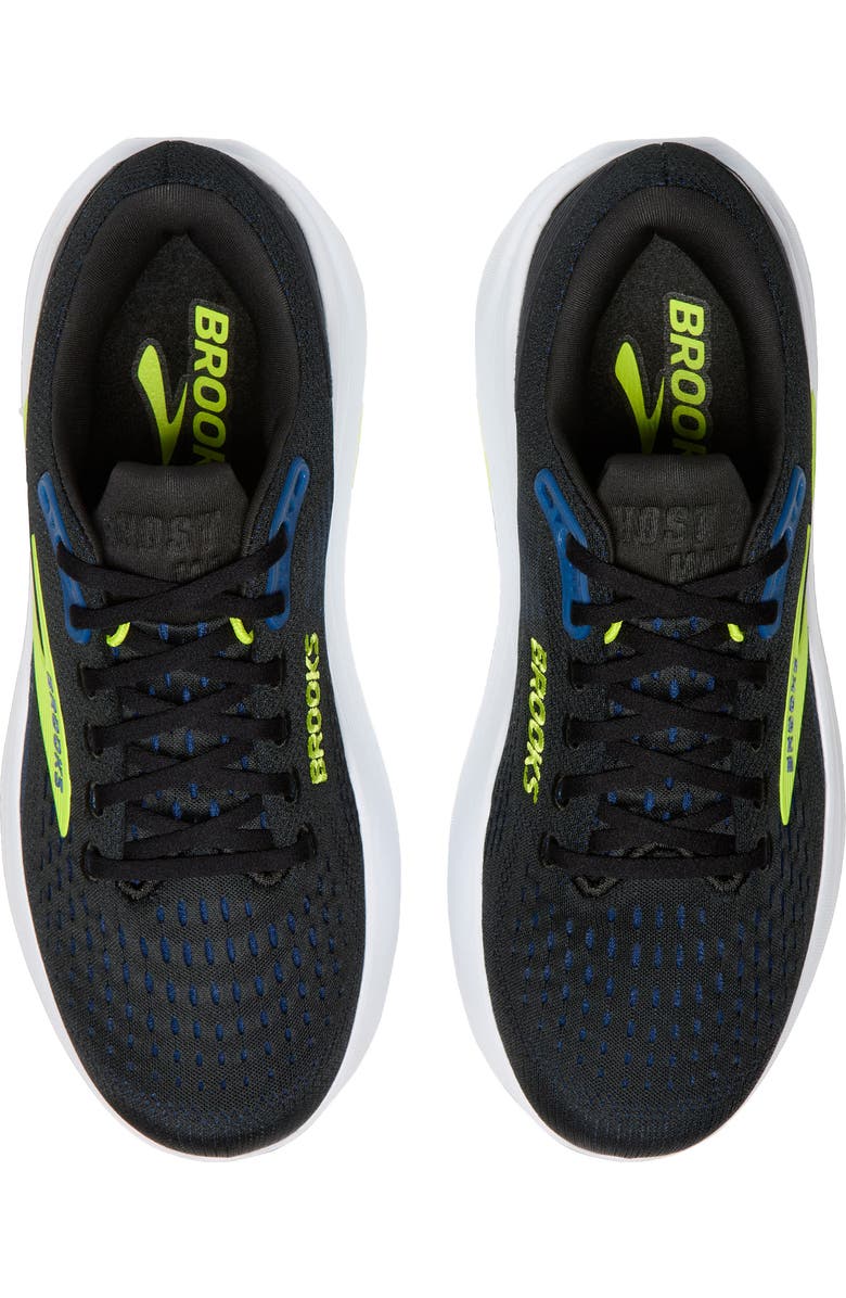 Brooks Ghost Max 3 Running Shoe, Alternate, color, Black/ Navy/ Acid Lime