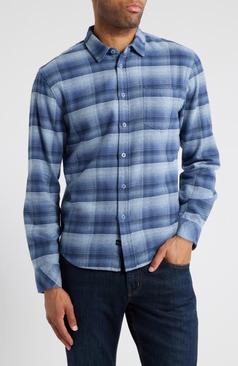 Forrest Plaid Cotton Flannel Button-Up Shirt