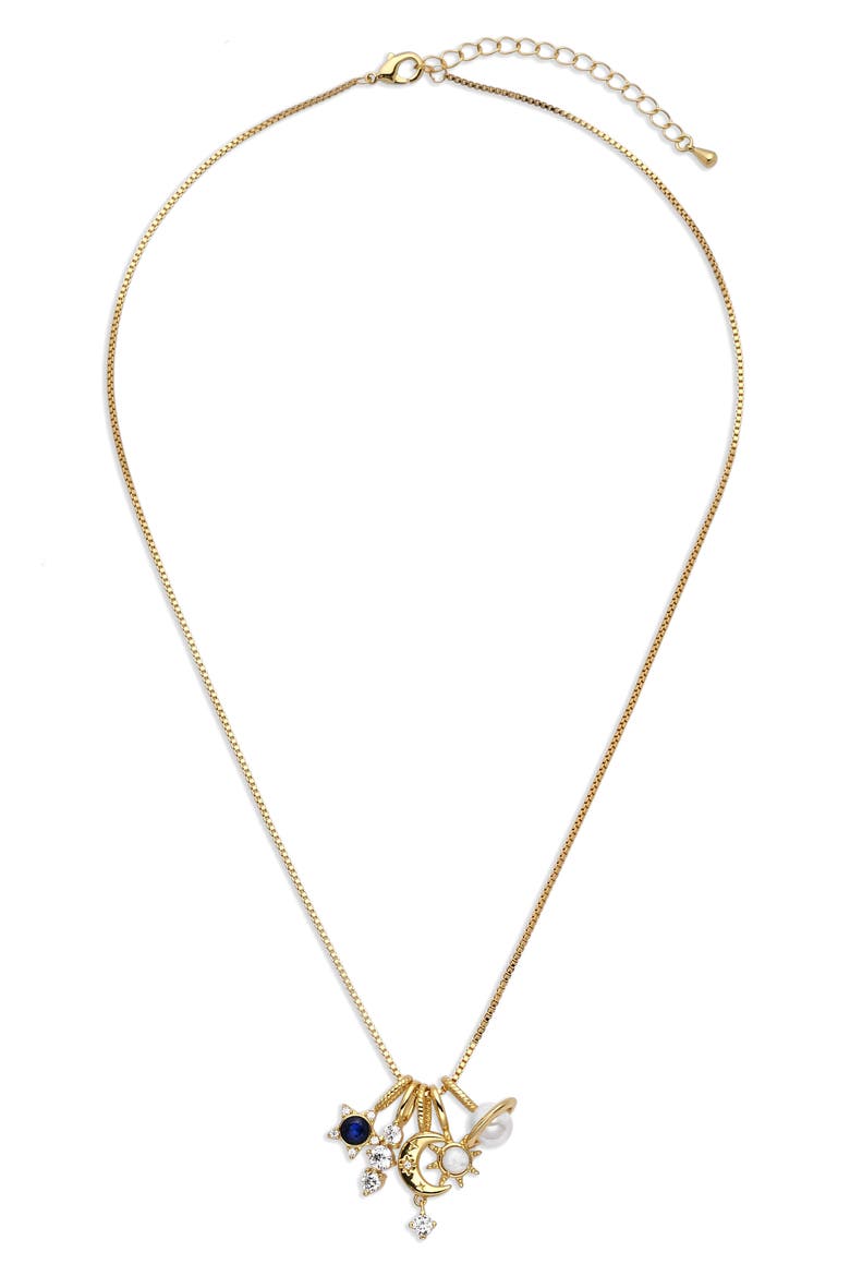 Golden Orbit Charm Necklace, Alternate, color, GOLD