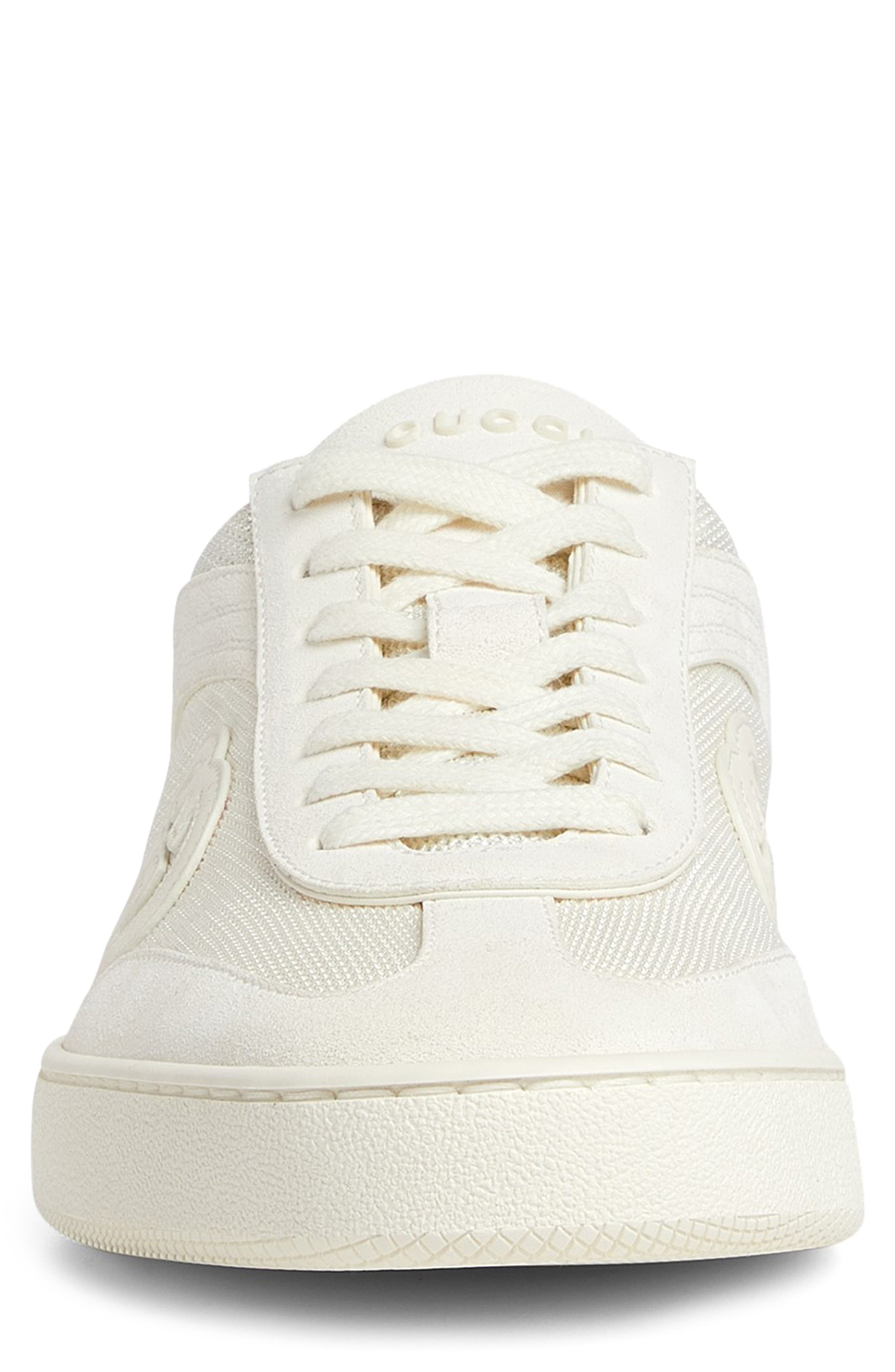 Gucci Interlocking-G Sneaker, Alternate, color, White Suede