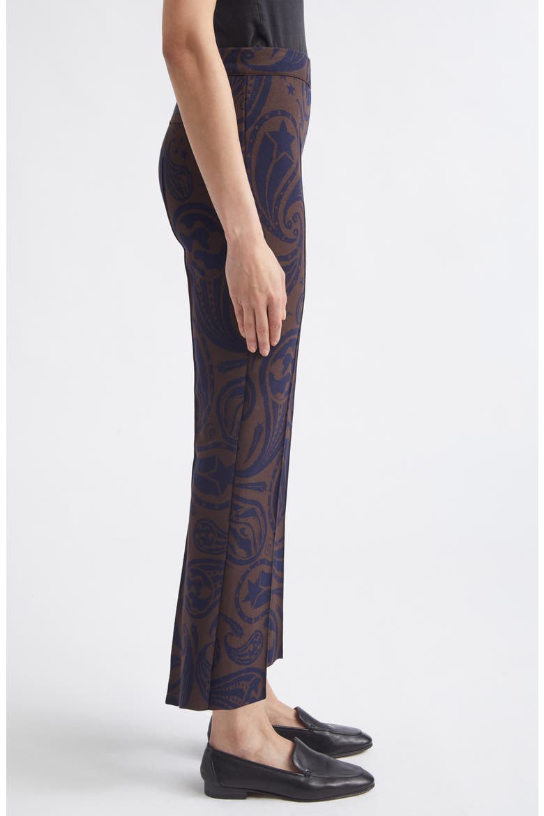 Cosmic Paisley Kick Flare Pants, Alternate, color, CHOCOLATE/ DARK NAVY