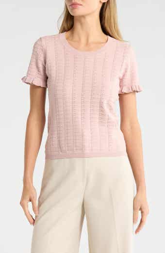 Crewneck Pointelle Stitch Sweater