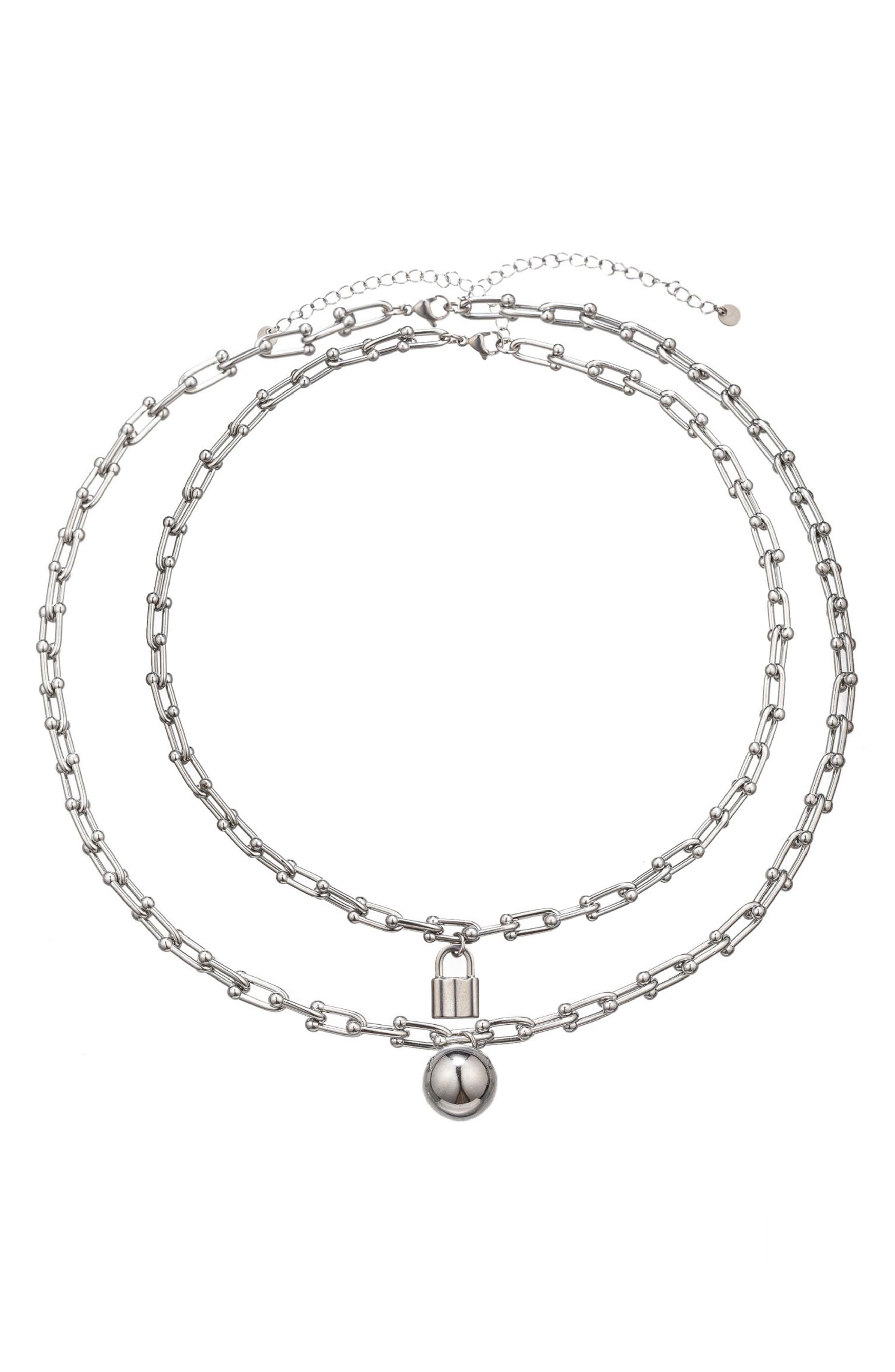 EYE CANDY LOS ANGELES Men's Liam Lock Pendant Paperclip Necklace