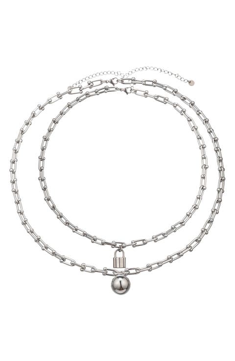 Men's Liam Lock Pendant Paperclip Necklace