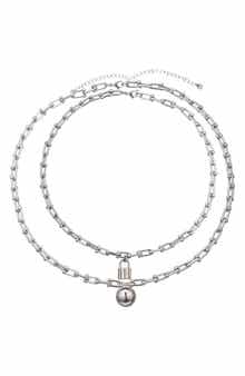 EYE CANDY LOS ANGELES Men's Liam Lock Pendant Paperclip Necklace