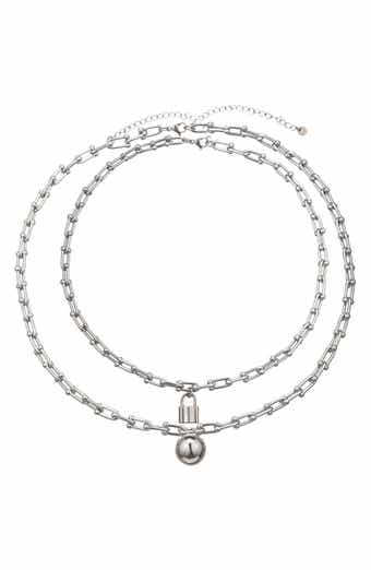 EYE CANDY LOS ANGELES Men's Liam Lock Pendant Paperclip Necklace