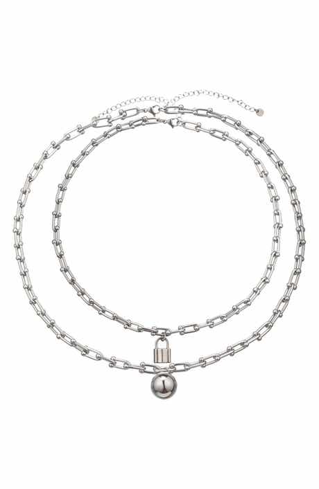 Men's Liam Lock Pendant Paperclip Necklace