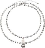 EYE CANDY LOS ANGELES Men's Liam Lock Pendant Paperclip Necklace