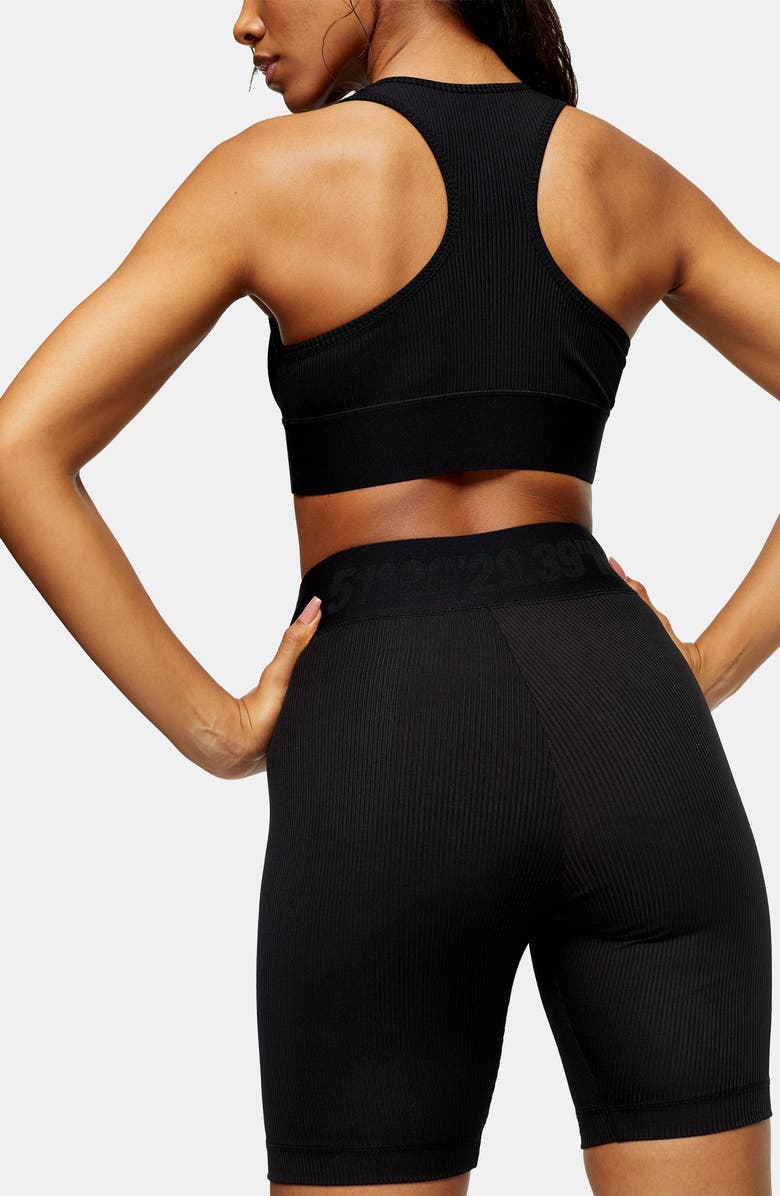 Topshop Ribbed Bike Shorts, Alternate, color, 