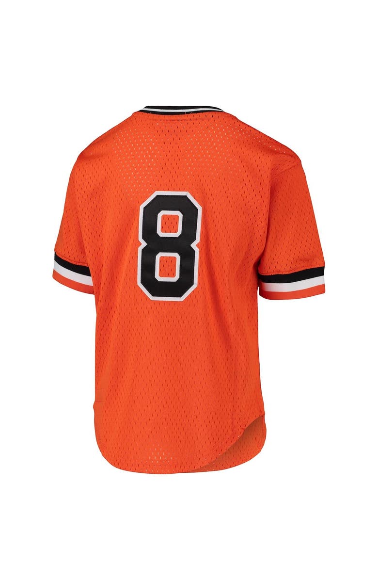 Mitchell & Ness Youth Mitchell & Ness Cal Ripken Jr. Orange Baltimore Orioles Cooperstown Collection Mesh Batting Practice Jersey, Alternate, color, Orange