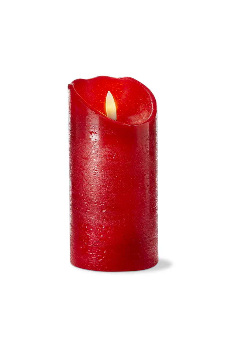 tag Weathered Red Flameless LED Pillar Candle for Home Decor, Main, color, Red