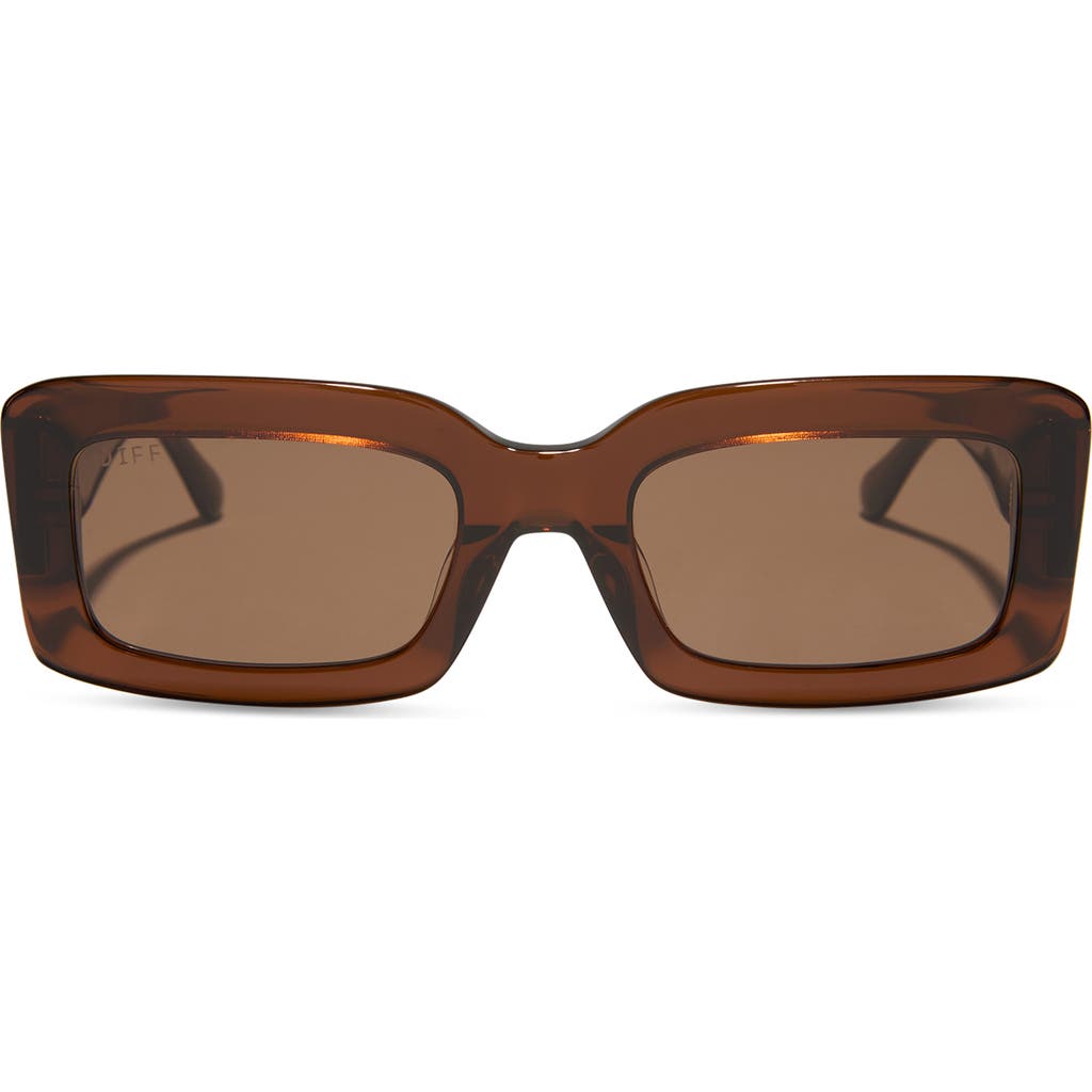 Diff Indy 51mm Rectangular Sunglasses In Brown
