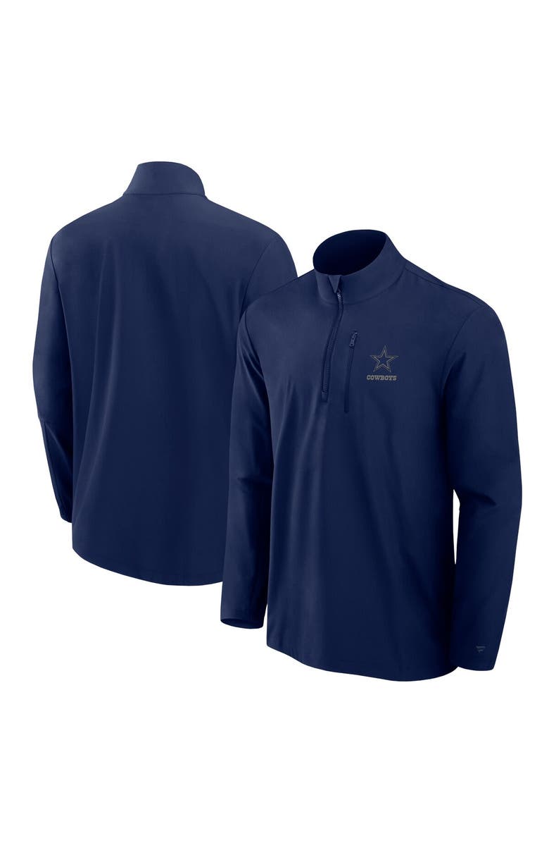 Fanatics Signature Men's Fanatics Signature Navy Dallas Cowboys Front Office Woven Quarter-Zip Jacket, Main, color, Navy
