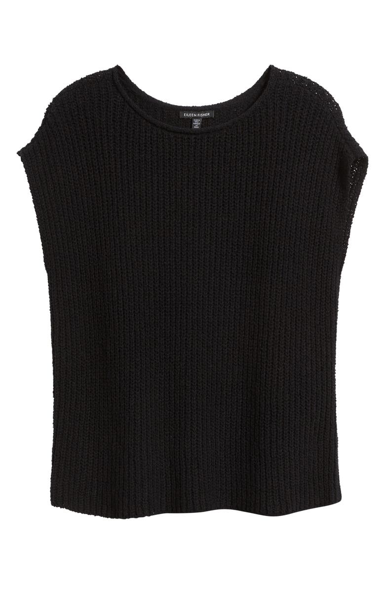 Eileen Fisher Short Sleeve Organic Cotton Sweater, Alternate, color,