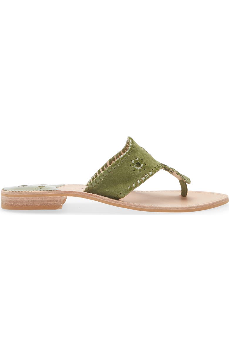 Jack Rogers Jacks Flat Leather Sandal, Alternate, color, Olive