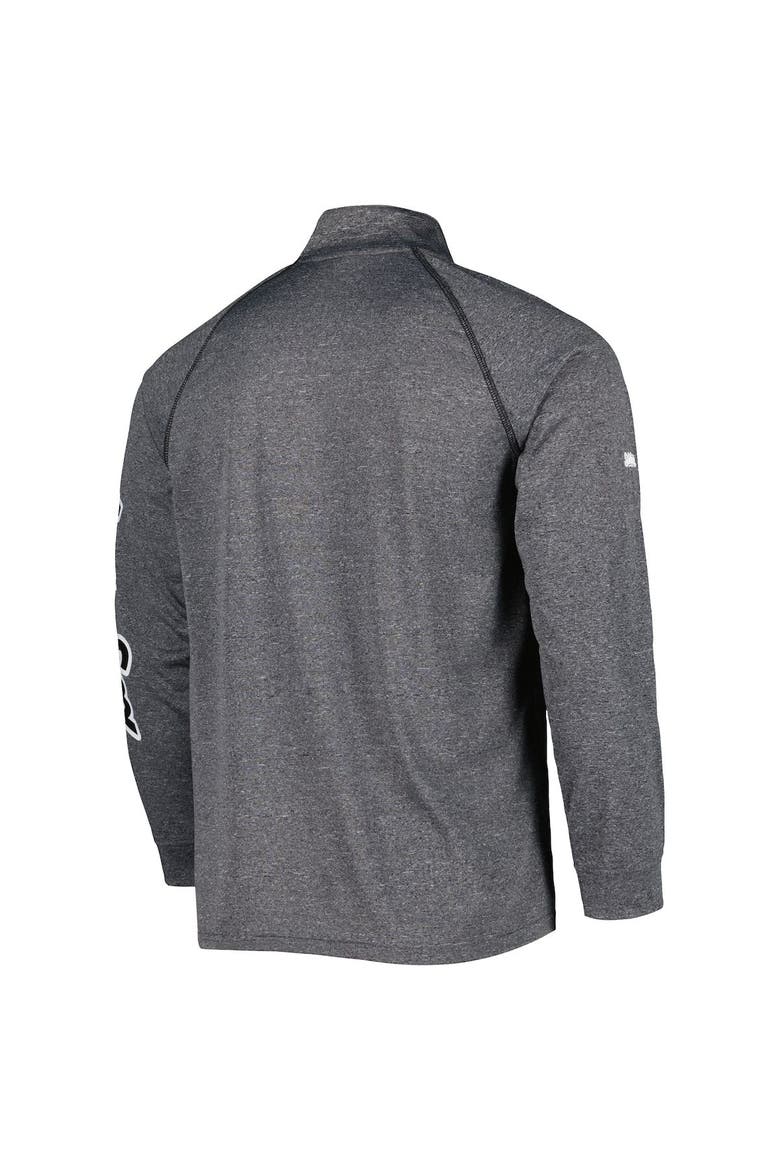 Men's Stitches Heather Gray Chicago White Sox Wordmark Raglan Quarter-Zip Top, Alternate, color, Heather Gray