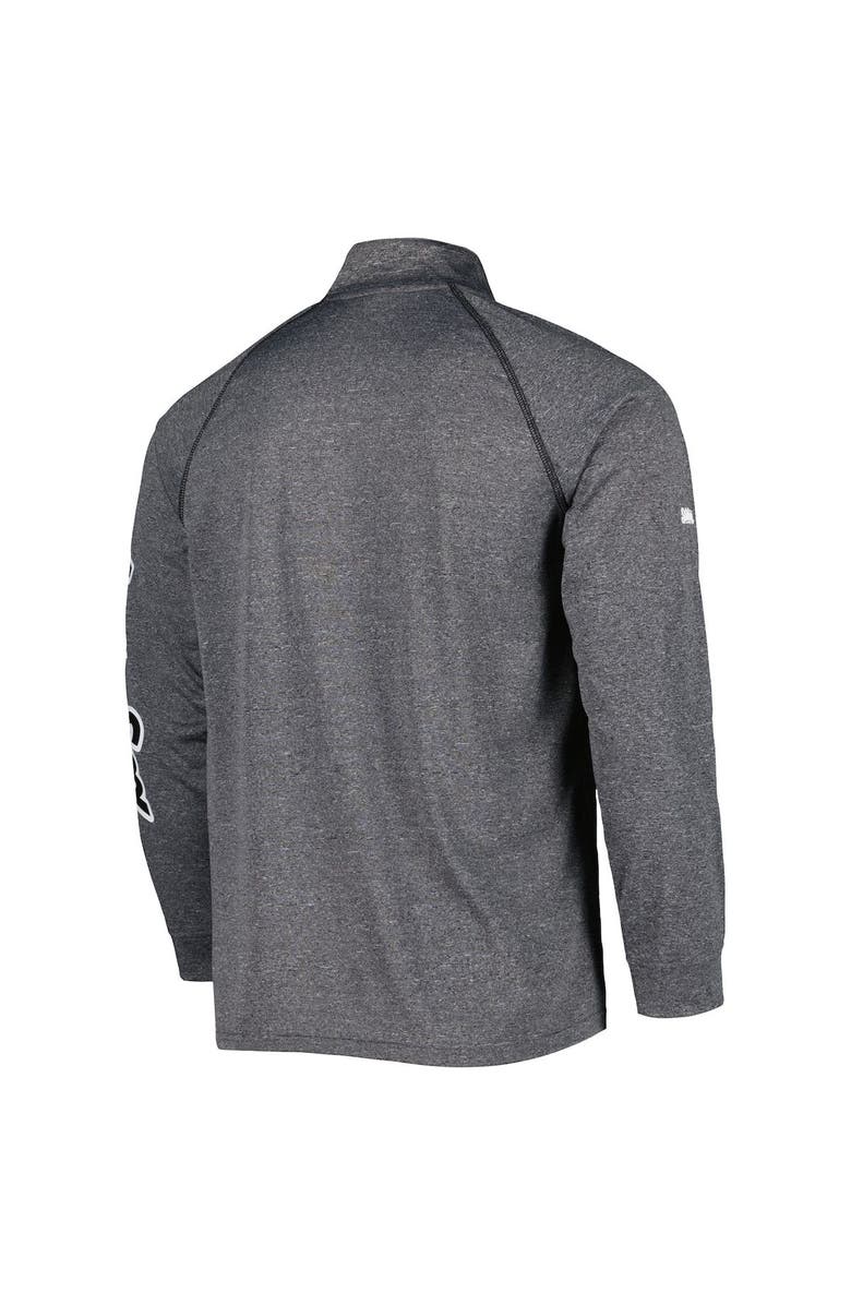 STITCHES Men's Stitches Heather Gray Chicago White Sox Wordmark Raglan Quarter-Zip Top, Alternate, color, Heather Gray