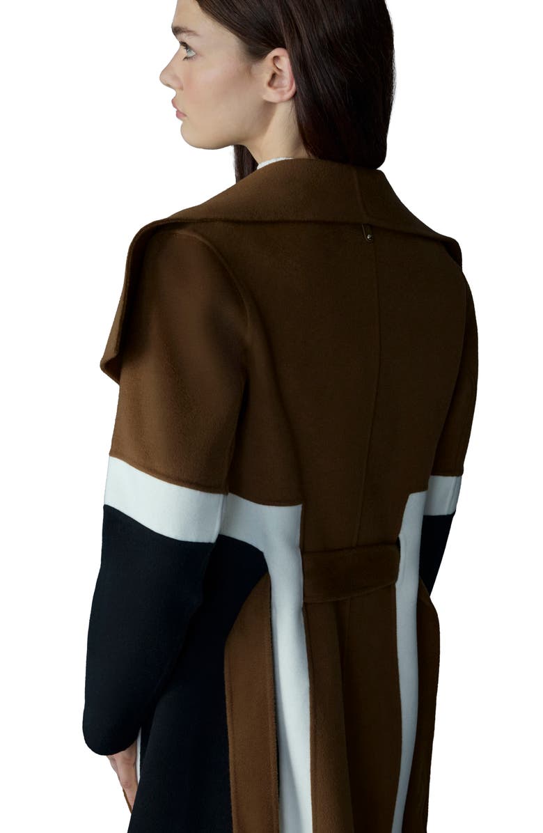 Mackage Nyrie Stripe Tie Waist Wool Coat, Alternate, color, 