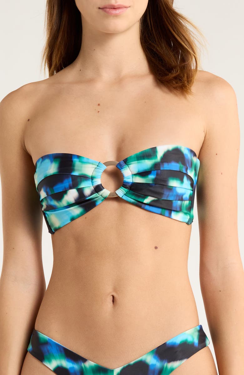 Kulani Kinis Strapless Bandeau Bikini Top, Main, color, Ocean Mischief
