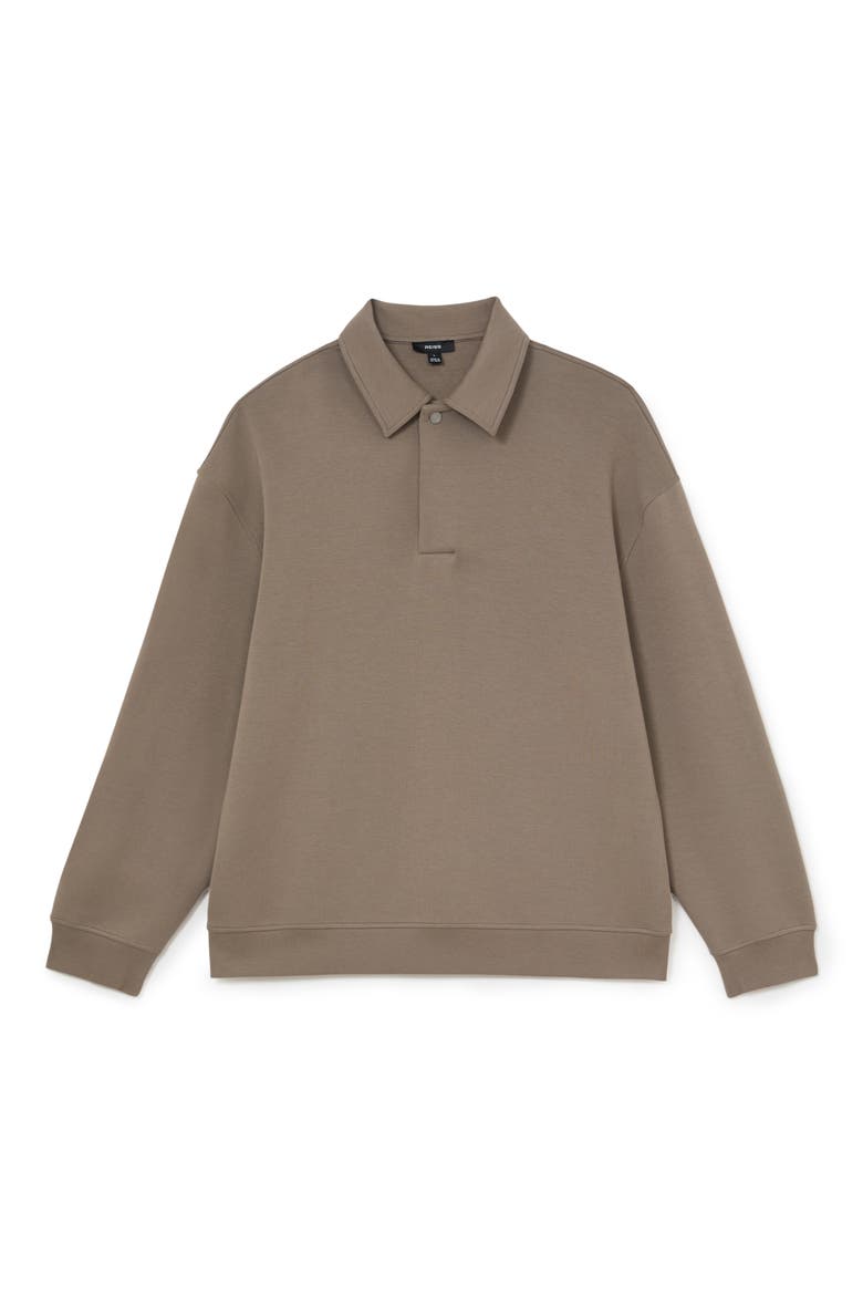 Brooks Relaxed Polo Sweatshirt, Alternate, color, MUSHROOM BROWN