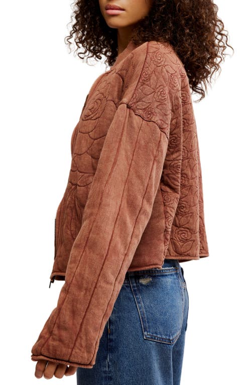 Free People Rose Front Zip Jacket In Brown