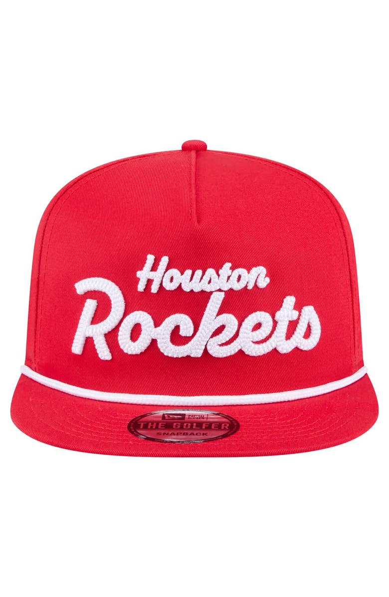 New Era Men's New Era Red Houston Rockets Team Text Golfer Snapback Hat, Alternate, color, 