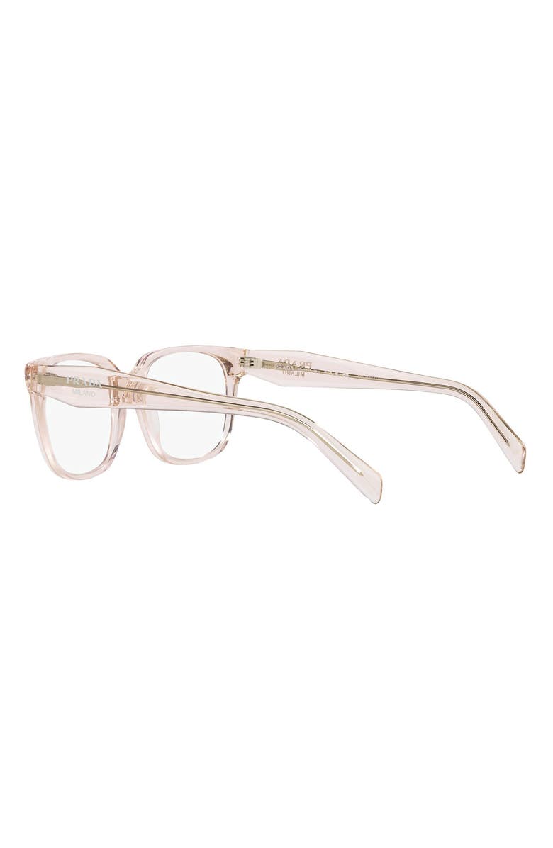 Prada 55mm Rectangular Optical Glasses, Alternate, color, Pink