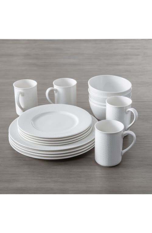 Fortessa Amanda Embossed 16-piece Dinnerware Set In White