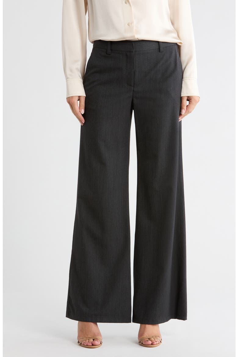 Howard Stretch Wool Wide Leg Pants, Main, color, DARK CHARCOAL GREY