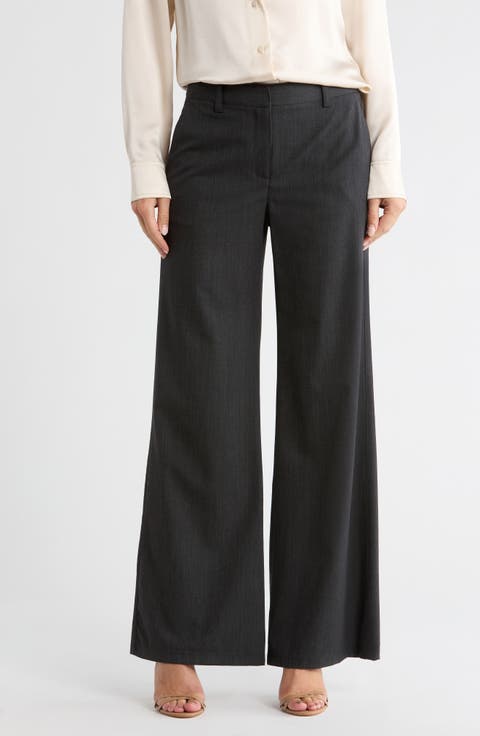 Howard Stretch Wool Wide Leg Pants