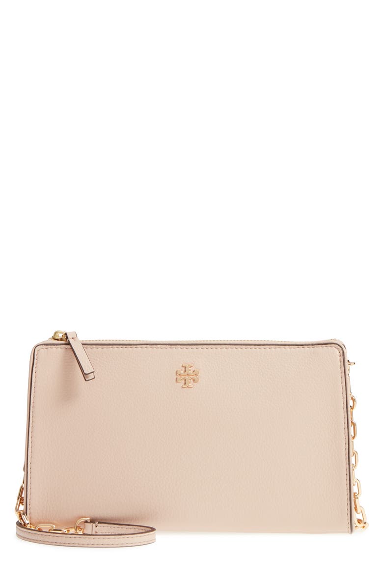 Marsden Leather Wallet Crossbody Bag, Main, color, LIGHT OAK