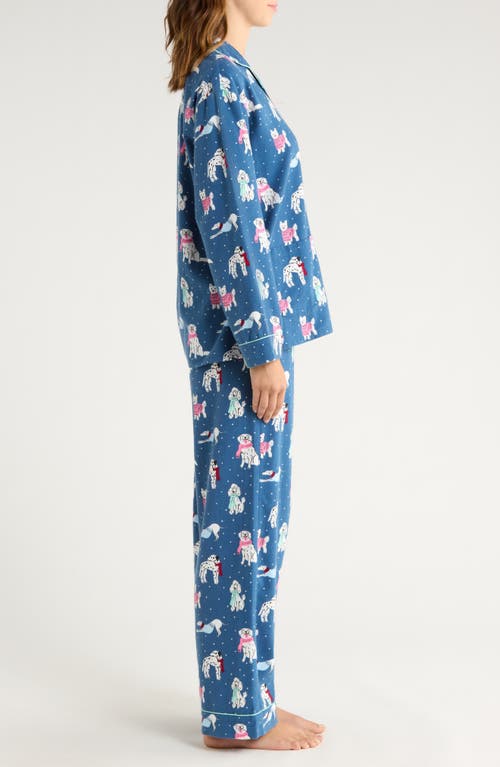 Pj Salvage Print Flannel Pajamas In Blue
