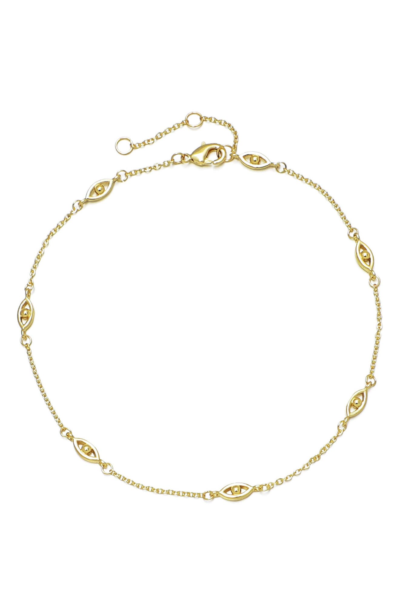 Adornia Evil Eye Station Anklet