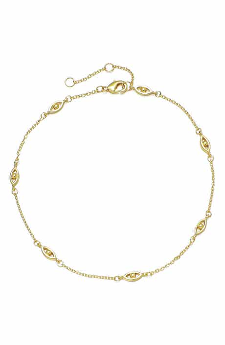 Adornia Evil Eye Station Anklet