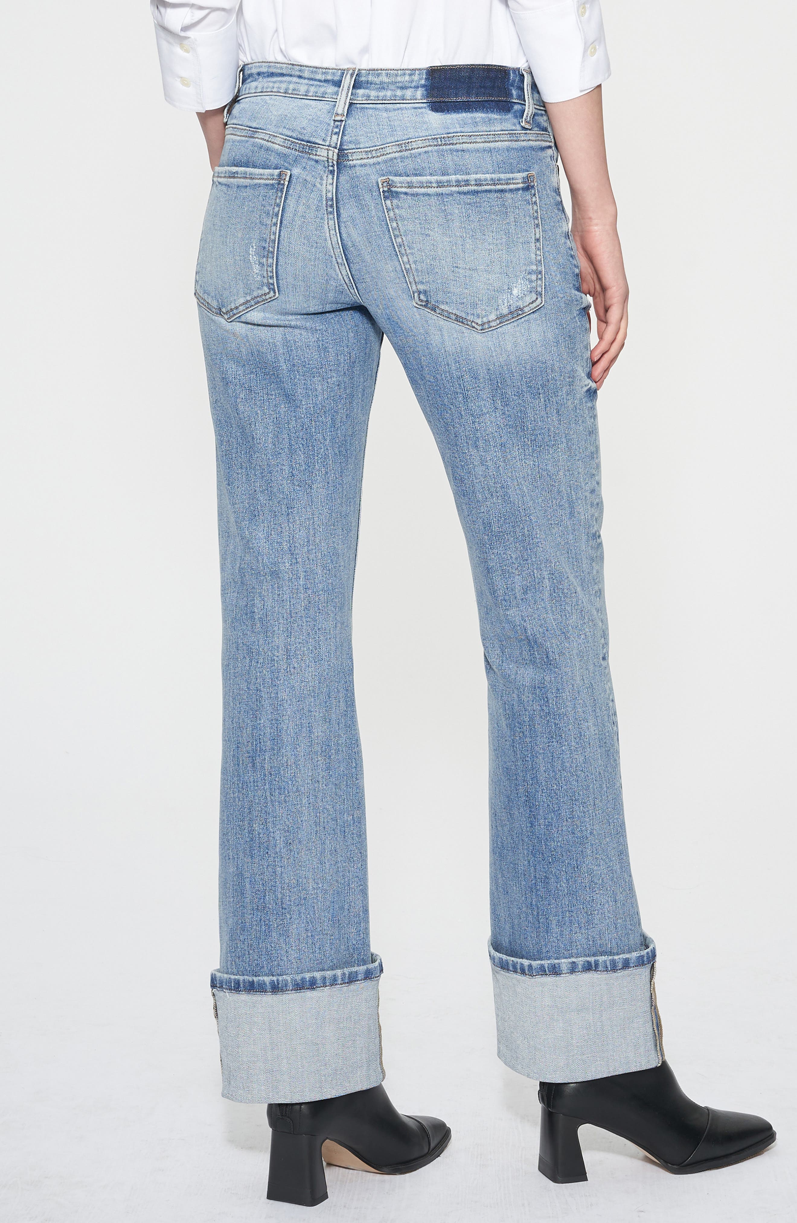 Flora Deep Cuff Straight Jeans - image 2