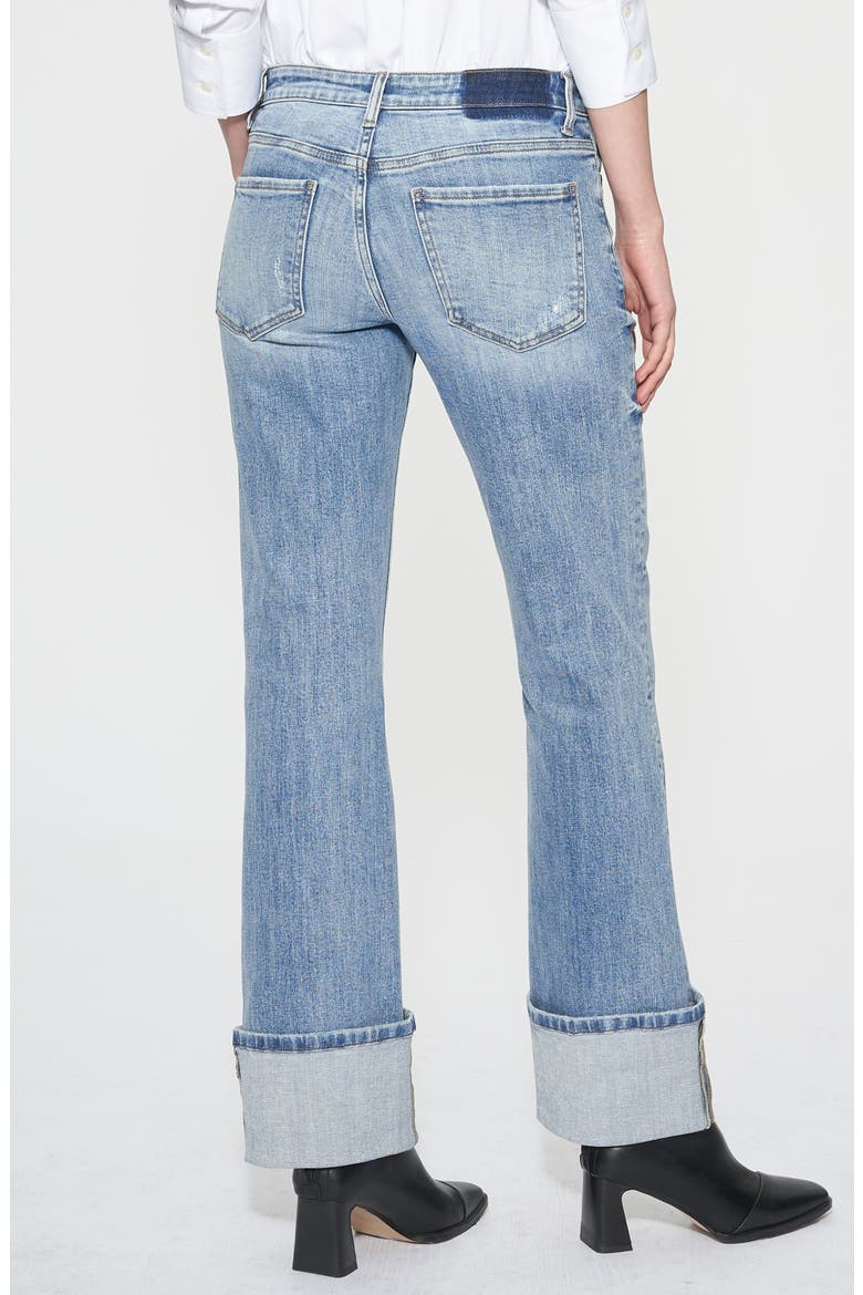 Flora Deep Cuff Straight Jeans, Alternate, color, STELLAR