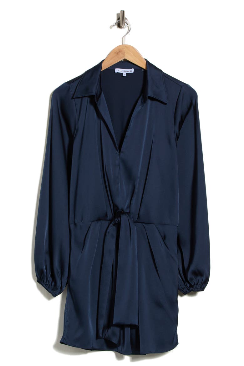 Meadow Long Sleeve Minidress, Main, color, NAVY